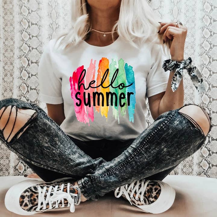 Camicia estiva colorata Hello - Camicia estiva per la vendita all'ingrosso da parte di The Shirt Company