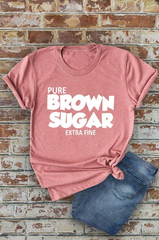 Top Avenue – T-shirt estampada - Mulher por atacado – Camiseta Pure Brown Sugar Extra Fino, Unissexo de gola curta12