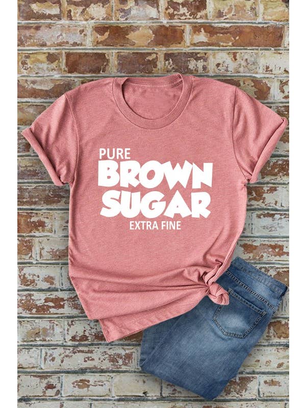 Top Avenue – T-shirt estampada - Mulher por atacado – Camiseta Pure Brown Sugar Extra Fino, Unissexo de gola curta12