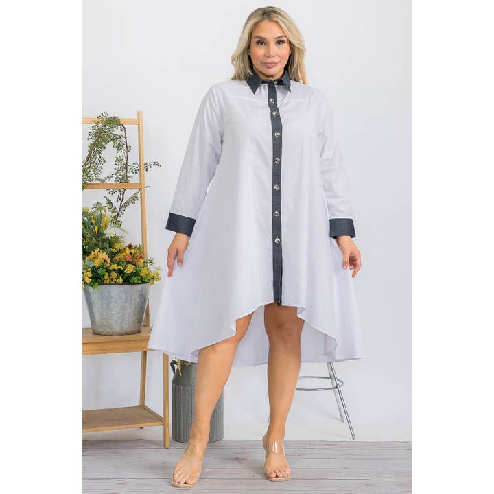 Robe tunique avec bouton PLUS en bas pour la vente par omgstyles
