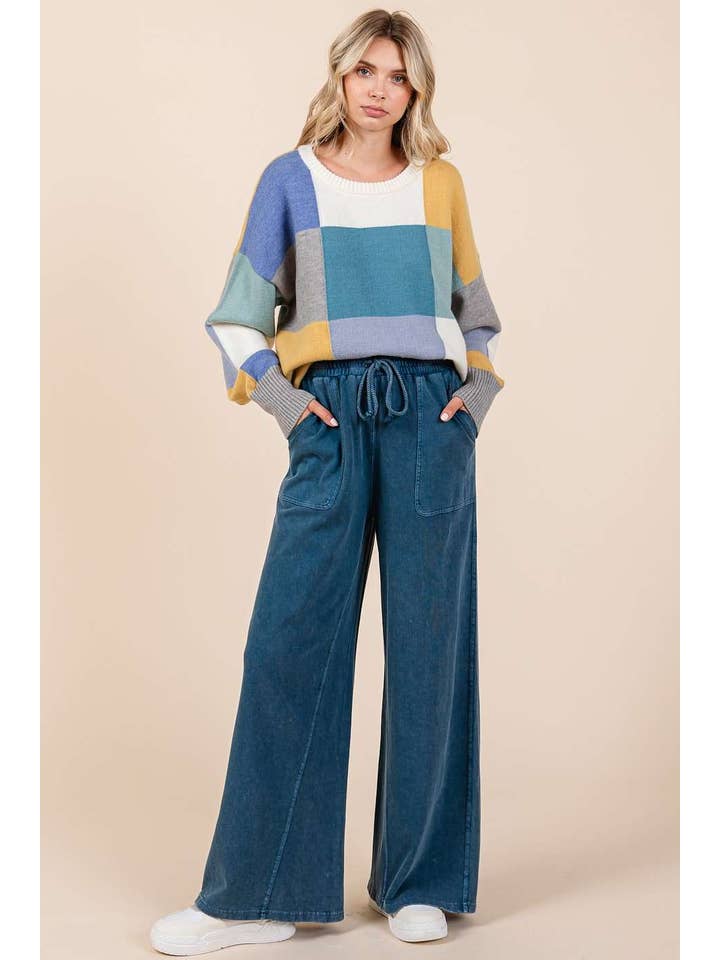 mittoshop - Wholesale Pants - Women's - MINERAL WASH FRENCH TERRY WIDE LEG PANTS31