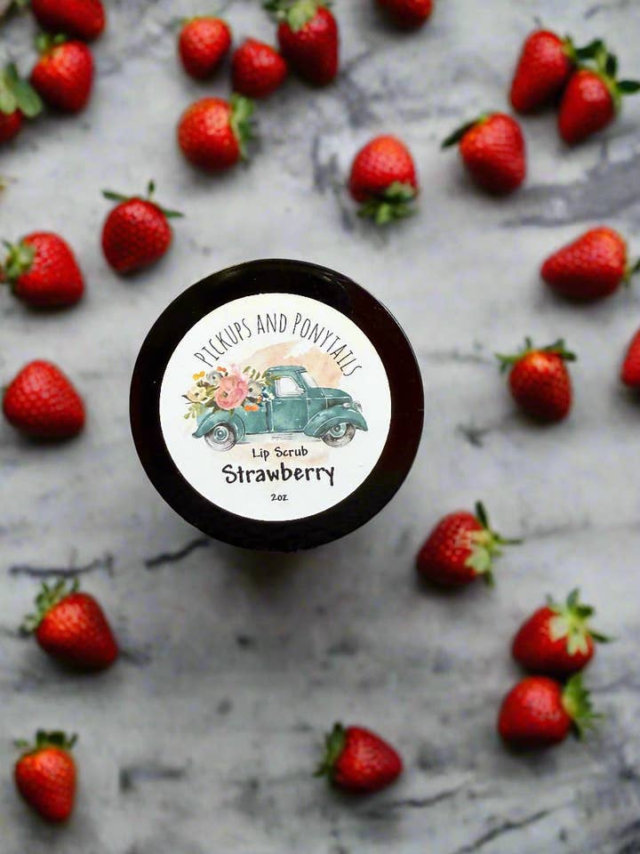 Strawberry Lip Scrub for wholesale by Pickups And Ponytails