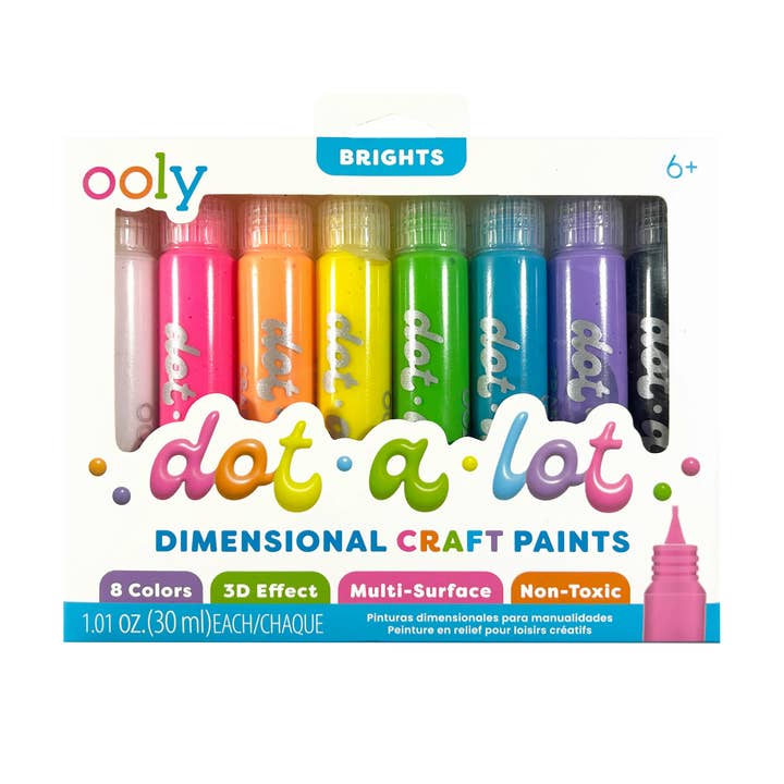 Dot-A-Lot: Dimensional Craft Paint - Bright (Set of 8) for wholesale by OOLY
