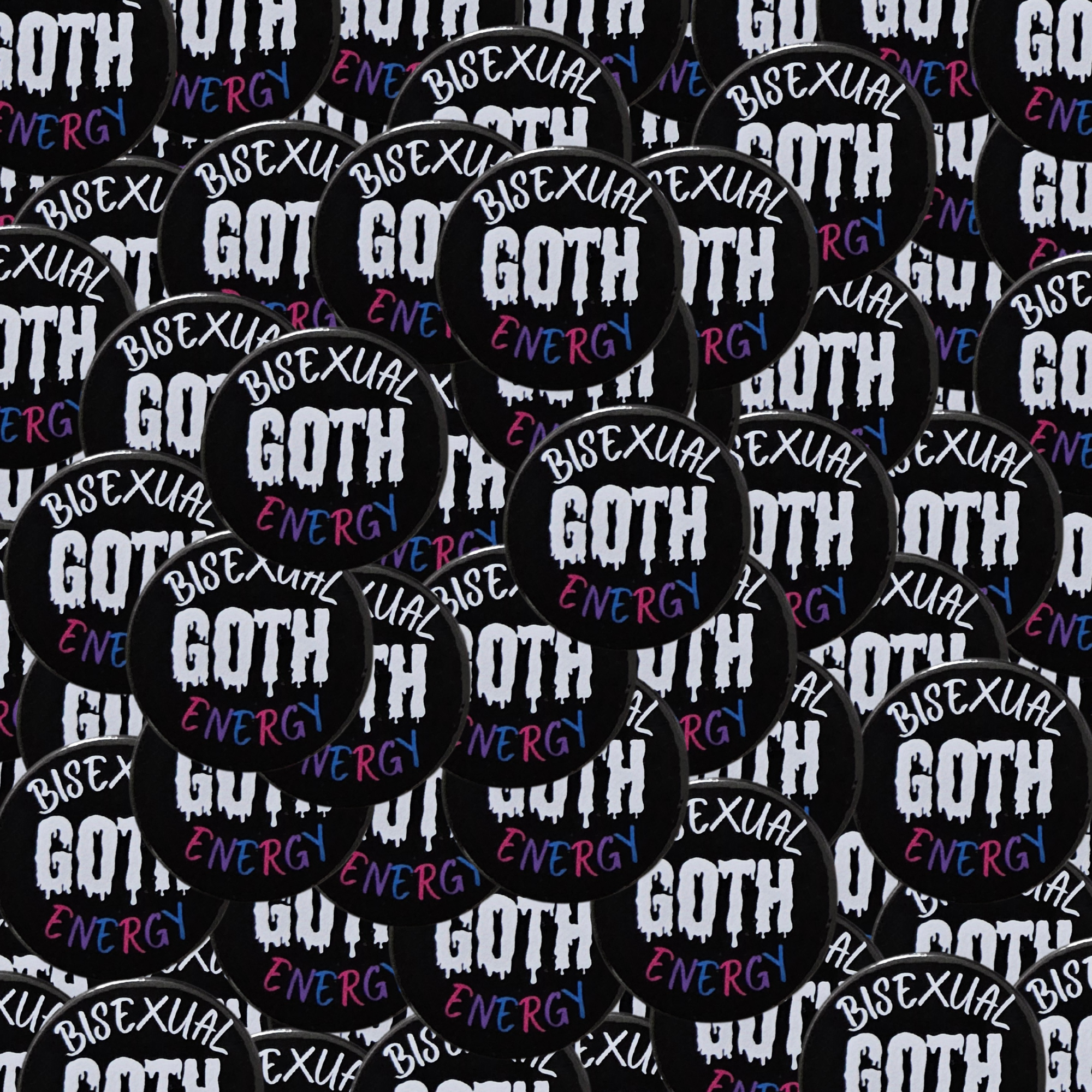 sent with Pride - Wholesale Lapel Pin/Button - Bisexual Goth and gay badges goth badges, Goth pin badge  2