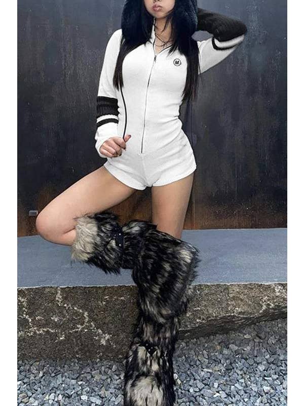 WHITE mock neck long sleeve rompers for wholesale on Faire5