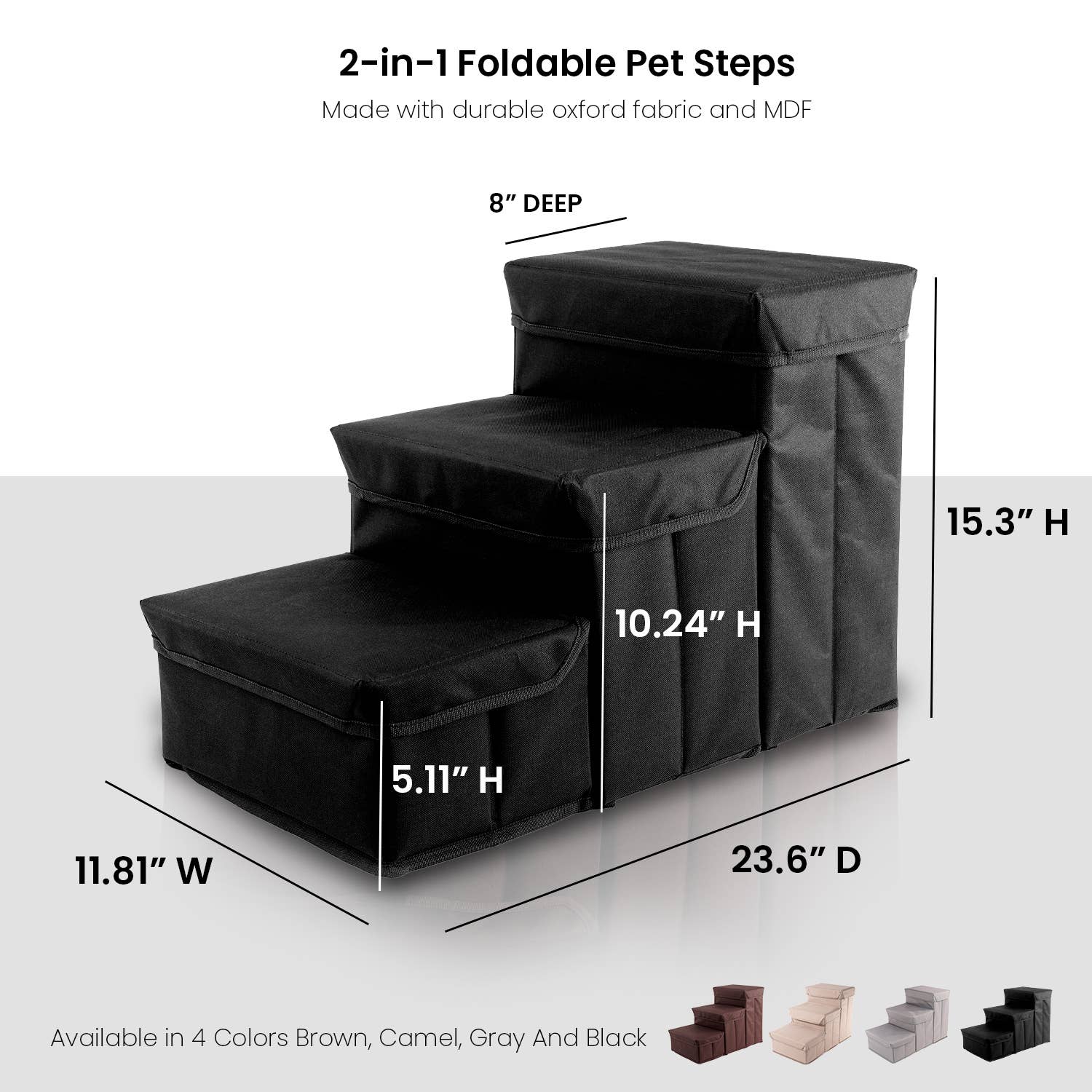 Precious Tails - Vente Escalier et rampe – chat et chien - Étapes de rangement pliables Home Base en 3 étapes pour animaux de compagnie25