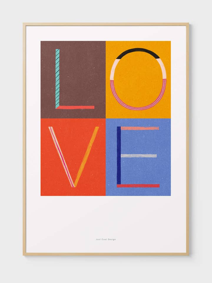 Love | A5 | Typography Poster | Illustrated Letter Print for wholesale by Just Cool Design