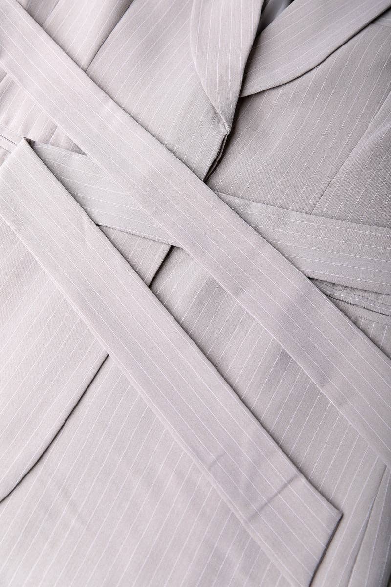 Izzy Pinstripe Blazer | Beige for wholesale on Faire9