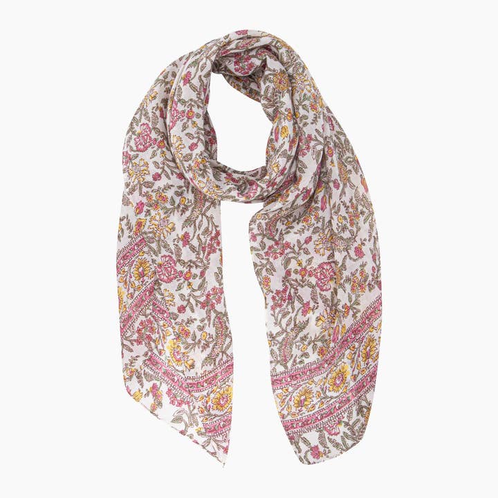Delicate Floral Lightweight Scarf in Neutral for wholesale by Sarta