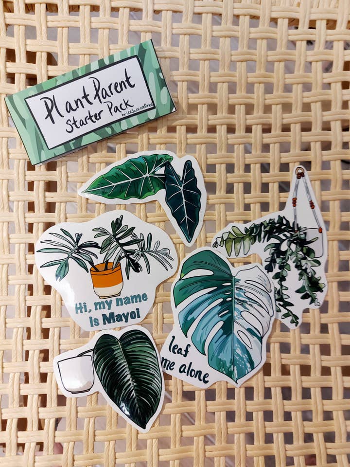 Pack d'autocollants en vinyle Plantes tropicales Monstera Alocasia Plus pour la vente par LeeJackieeeDraw