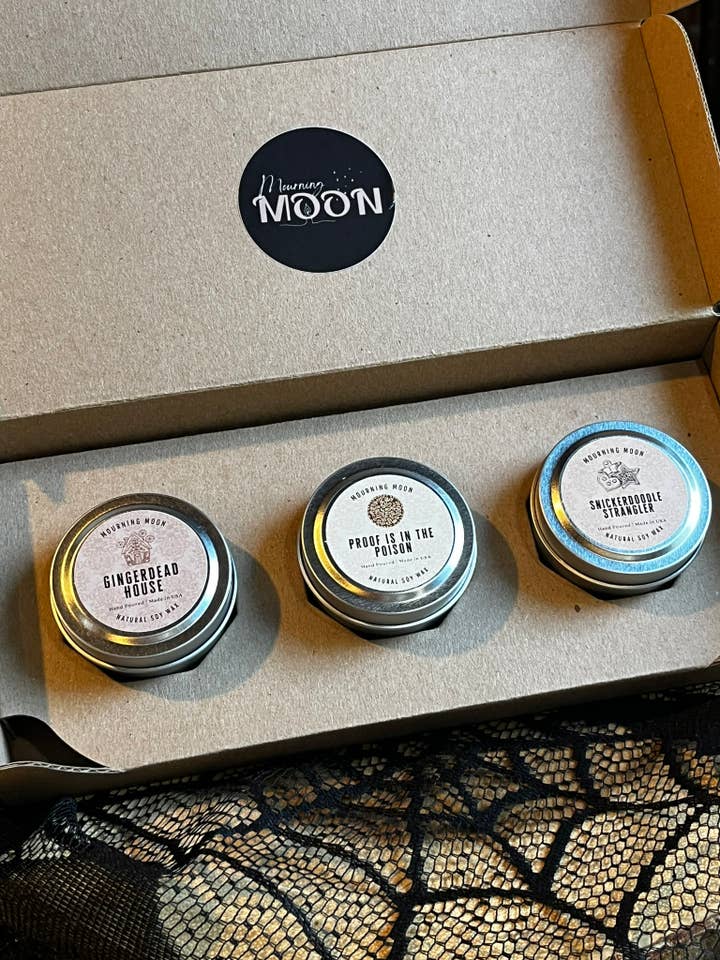 'Meet Your Baker' Mini Candle Gift Box for wholesale by Mourning Moon Candles