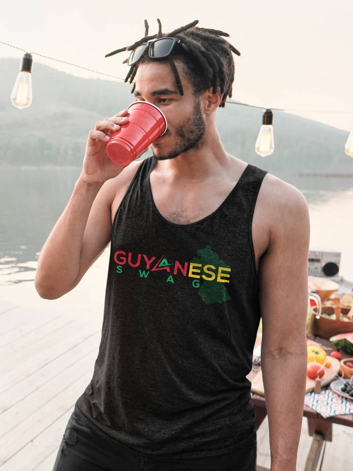 Guyanese Swag Guyana Map Men's Tank Top for wholesale by Guyanese Swag