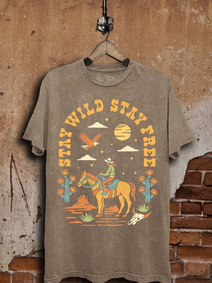 Lotus Fashion Collection - Wholesale T-Shirt (Graphic) - Women's - Stay Wild Stay Free Graphic Top3