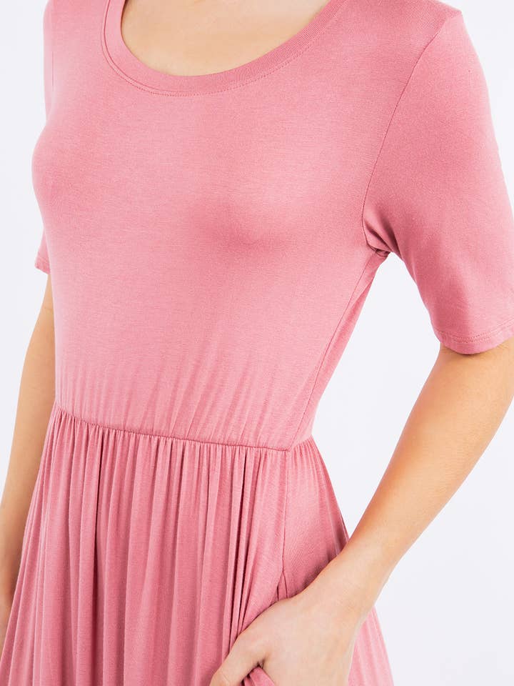 Celeste Clothing - Wholesale Dress - Women's - PLUS SIZE MODEST MAXI DRESS WITH POCKETS -CD23411T-PL50