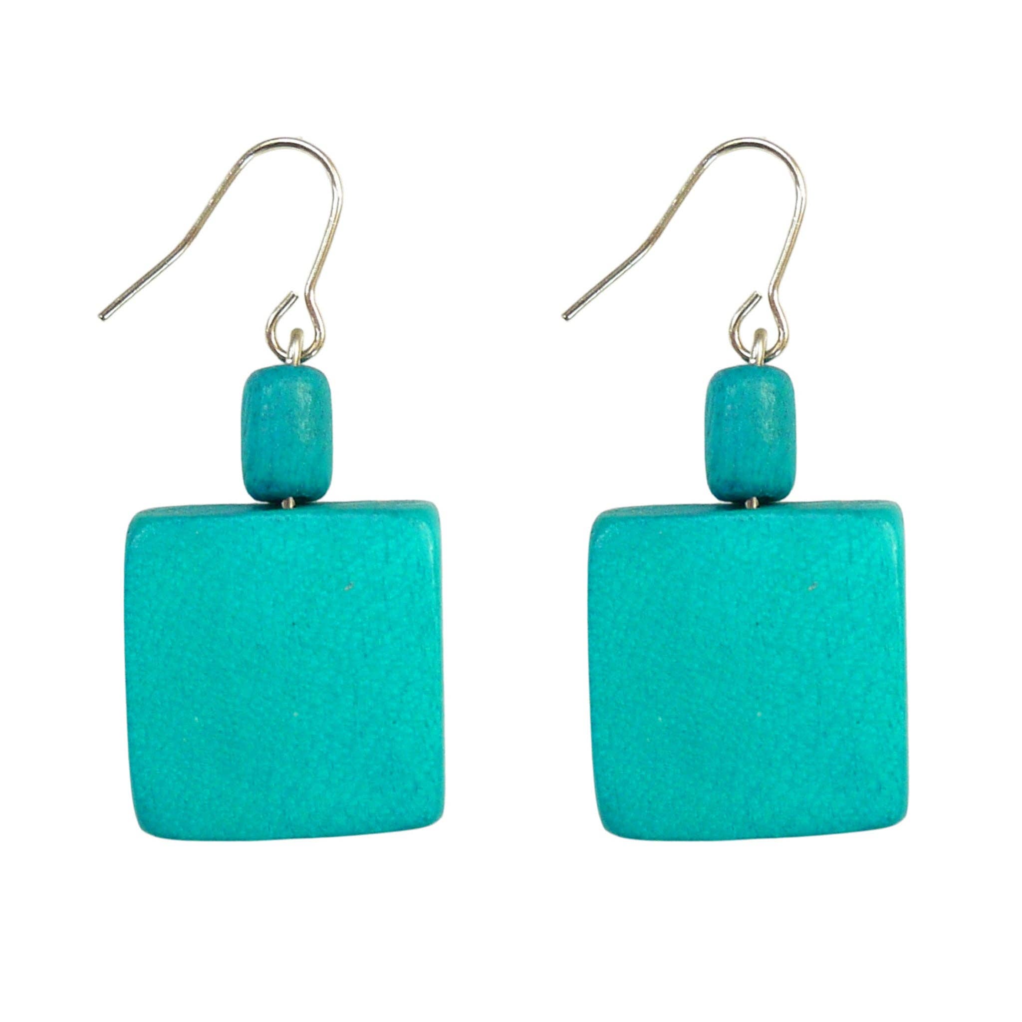 Lotusfeet - Vente Boucles d'oreilles pendantes - Boucles d'oreilles pendantes carrées en bois de Pangantuon4