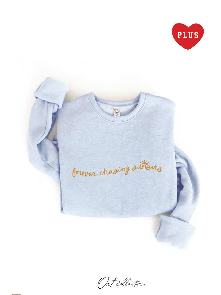 OAT COLLECTIVE - Wholesale Graphic Sweatshirt - Women's - FOREVER CHASING SUNSETS Plus Graphic Sweatshirt4