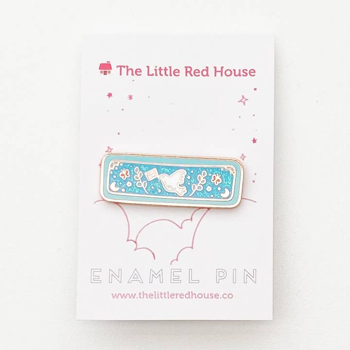 Pigeon Badge Speckle Enamel Pin for wholesale by The Little Red House
