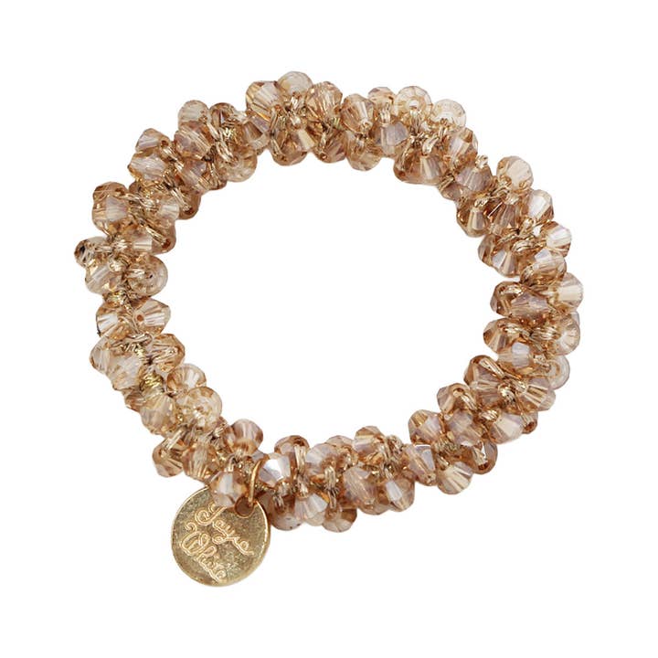 ACCITY - Wholesale Scrunchie - Women's - Beaded Crystal Hair Tie Bracelet for Women_CWAHA0131