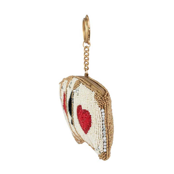 Mary Frances Accessories - Wholesale Coin Purse - Women's - Let's Play Beaded Playing Cards Coin Purse/Key Fob