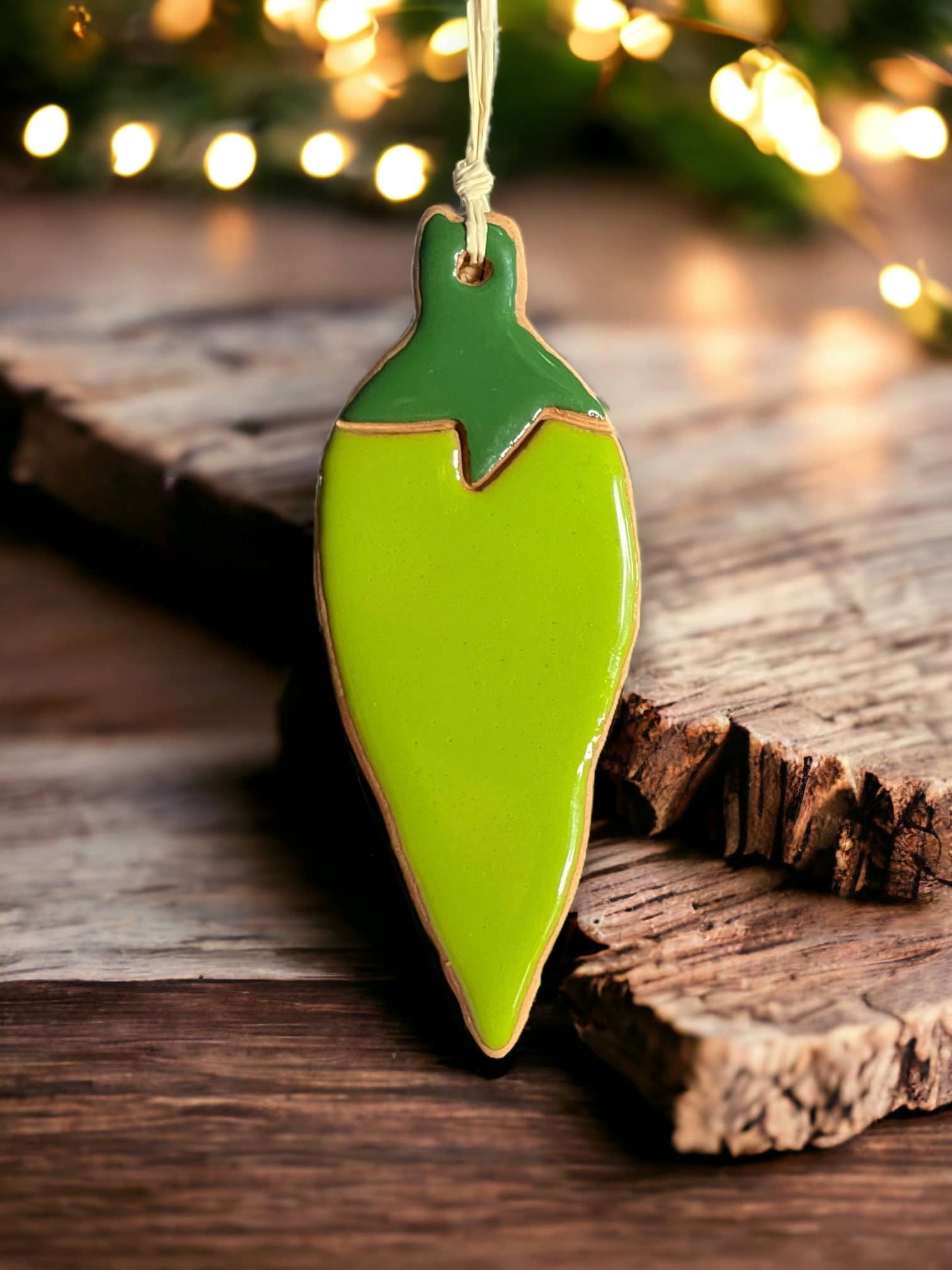 Little Clay Hen - Wholesale Ornament - Green Chile Pepper Artisanally Crafted Ornament1