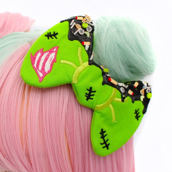 Zombie-Decoden-Haarschleife Gruselig Süßes Halloween-Haar-Accessoire für den Großhandel von Kawaii Hair Candy