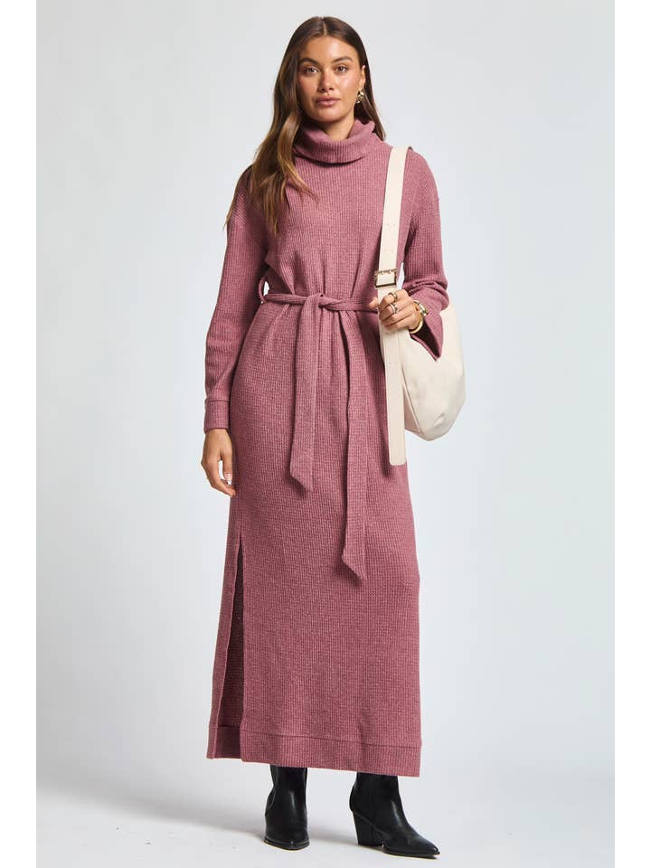 Dear Scarlett - Wholesale Dress - Women's - Cowl Neck Waist Tie Maxi Dress TRV-PLUSH16