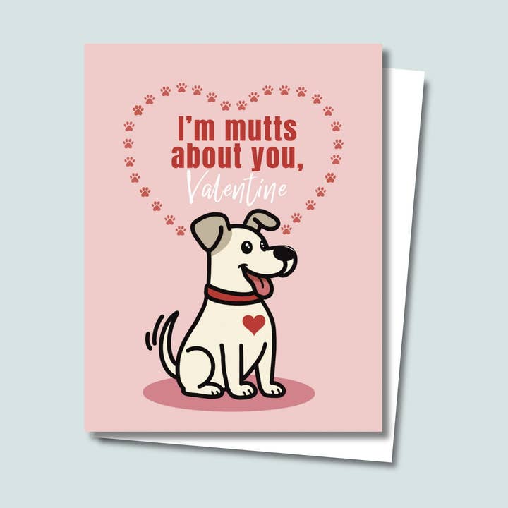 Mutts Dog Valentine's Day Greeting Card for wholesale by JC Pet Designs