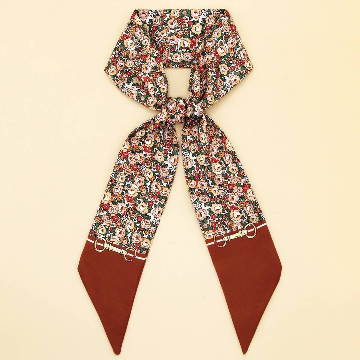 ACCITY - Wholesale Scarf - Women's - Chic Floral Letter Twilly Scarf Gift Wrap_CWASC009816