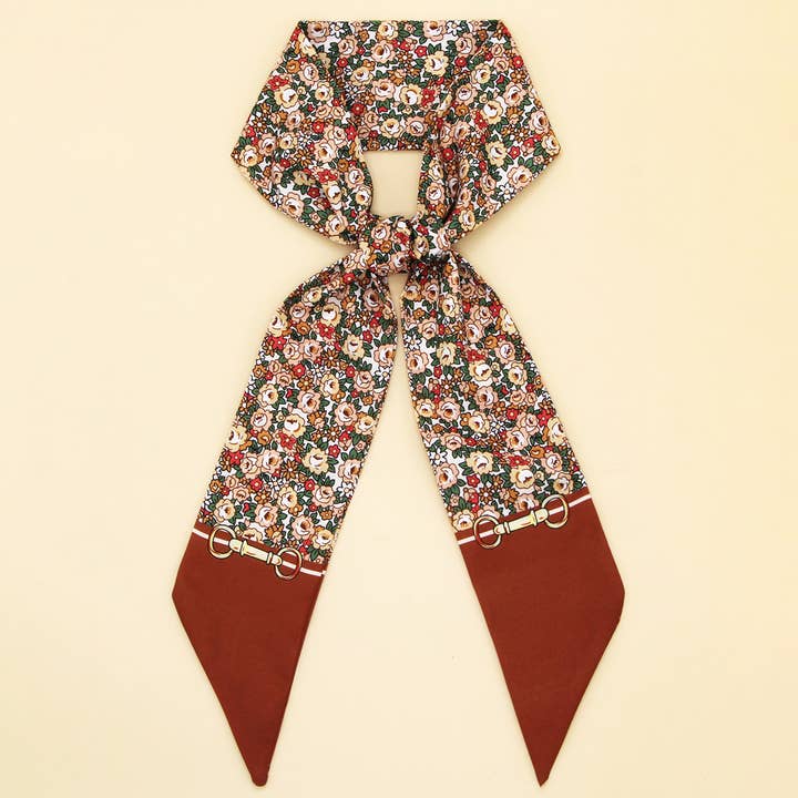 ACCITY - Wholesale Scarf - Women's - Chic Floral Letter Twilly Scarf Gift Wrap_CWASC009812