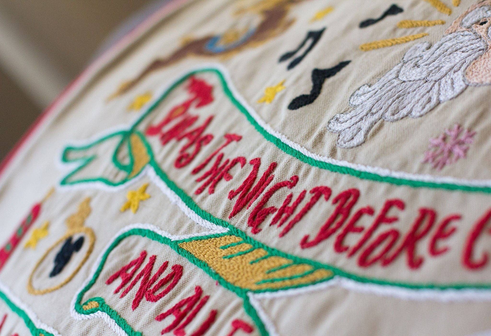 catstudio - Wholesale Throw/Decorative Pillow - Night Before Christmas Hand-Embroidered Pillow2