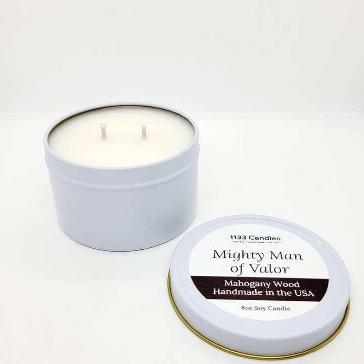 1133 Candles - Vendita all'ingrosso Candela in vasetto - Candela di soia in legno di mogano da 8oz | Regalo per la Festa del Papà per uomini1