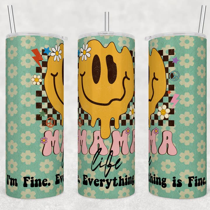 Mama Life 20oz Skinny Tumbler for wholesale by Dogwood Graphics & Design
