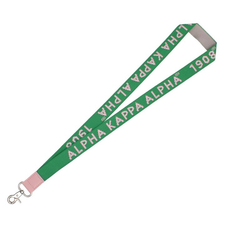AKA Green Canvas Lanyard ID Badge Clip Women for wholesale on Faire1