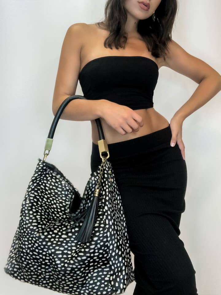 Gloria Large Handbag All Fur for wholesale by Charlie Leather