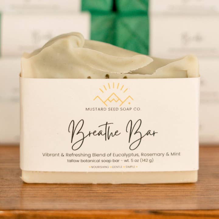 Breathe Bar for wholesale by Mustard Seed Soap Co.