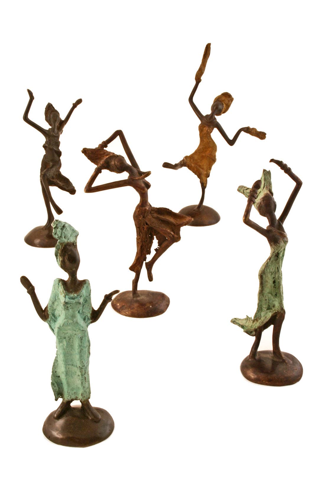 Swahili | AFRICAN MODERN - Vente Sculpture - Sculpture Miniature en Bronze du Burkina Faso Célébrant la Dame2