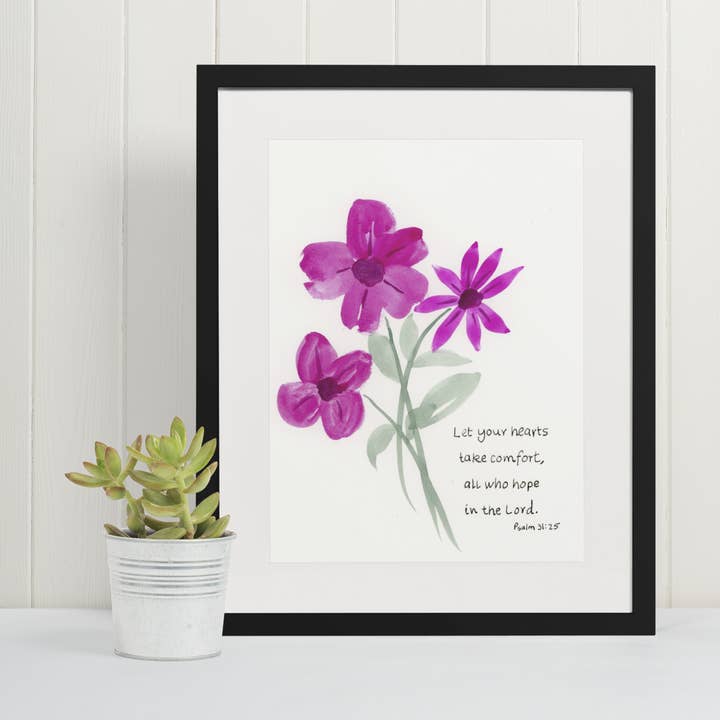 Psalm 31:25 Watercolor Illustration for wholesale by Mary Reichter
