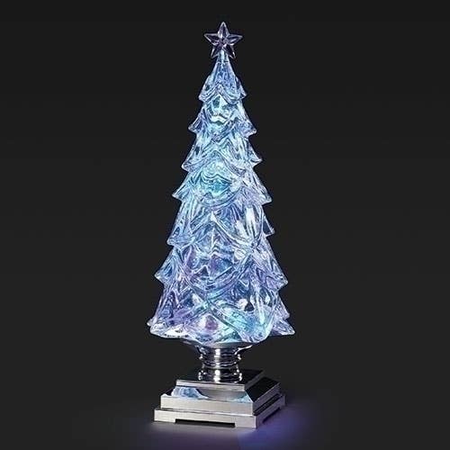 Roman - Wholesale Christmas Decoration - Lighted Clear Swirl Tree with Silver Base0