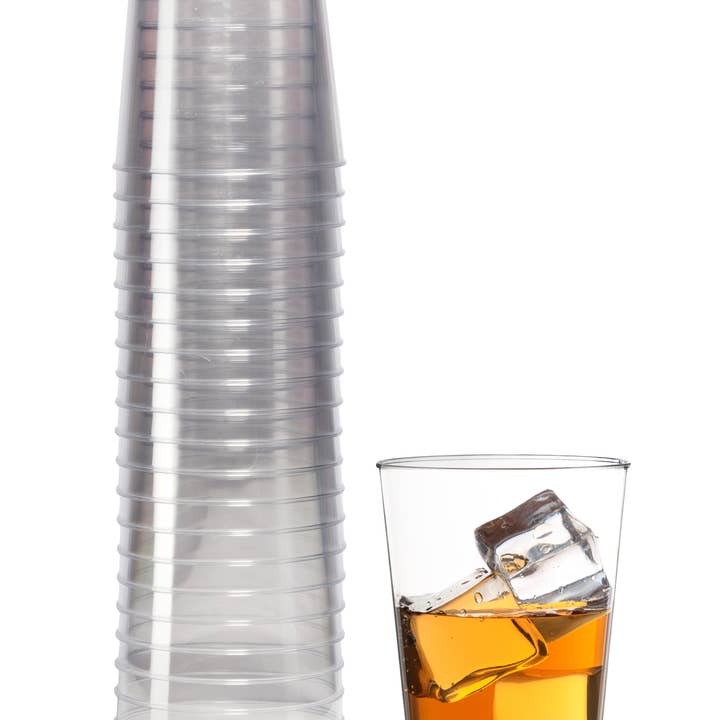 Crown Display - Wholesale Disposable Cup - Exquisite 10 oz. Gold Sparkle Plastic Tumblers - 20 ct.3