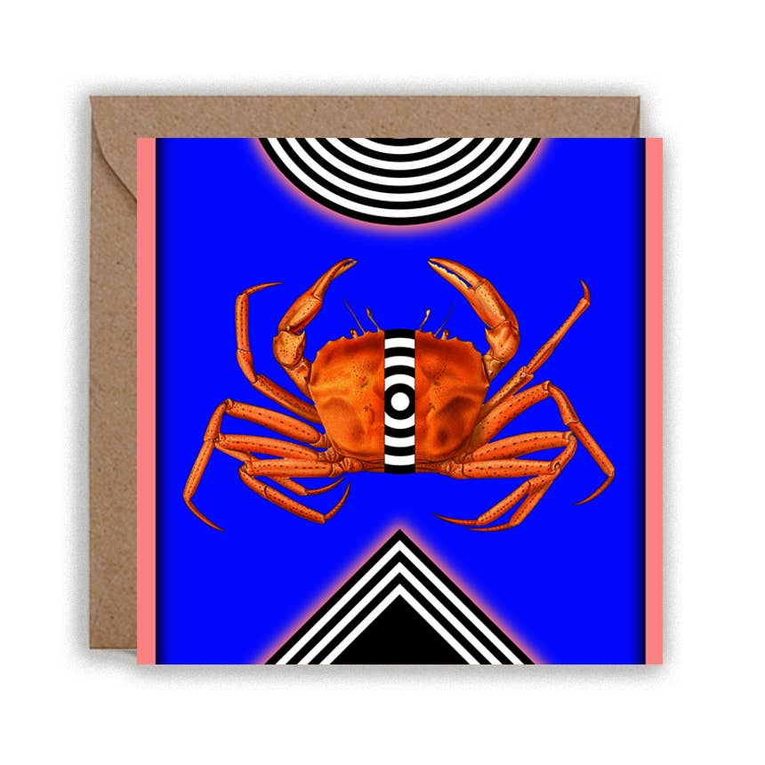 'Alkemest - Venta al por mayor Tarjetas de felicitación - Tarjetas de felicitación: mar geométrico +diseño marino - cangrejo azteca1