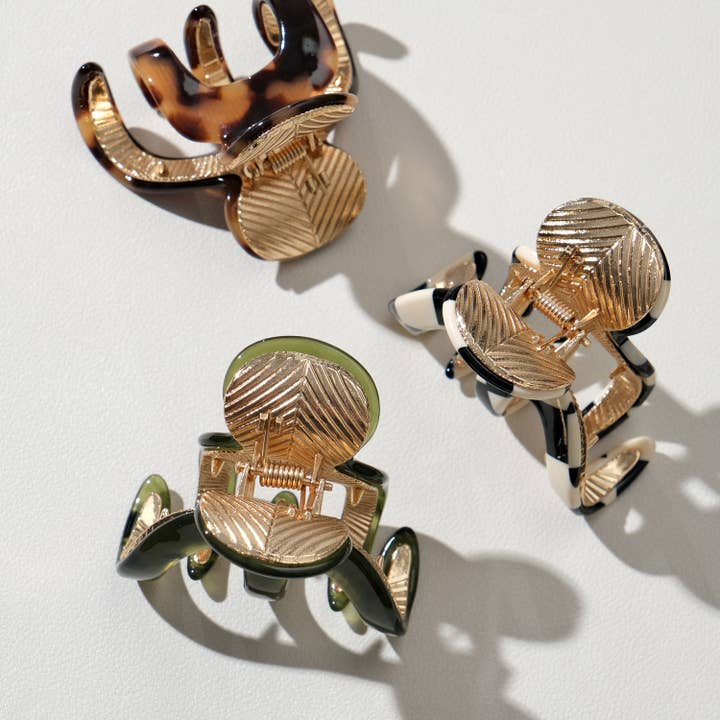 Assorted Jade Vintage Octopus Metal Claw Clip - Small for wholesale on Faire6