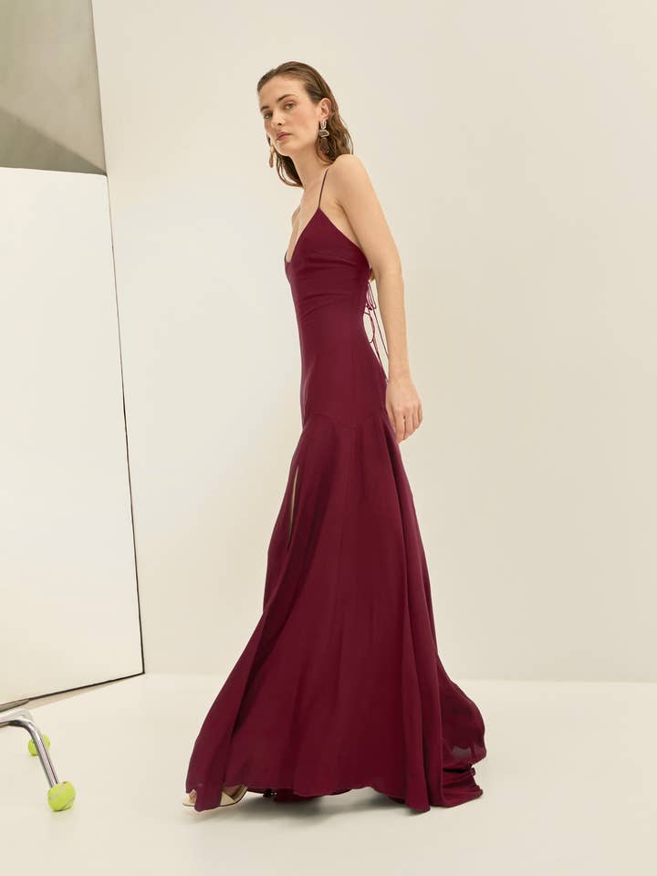 Vestido Augusta Burdeos · Allegra · para venta al por mayor de Bruna