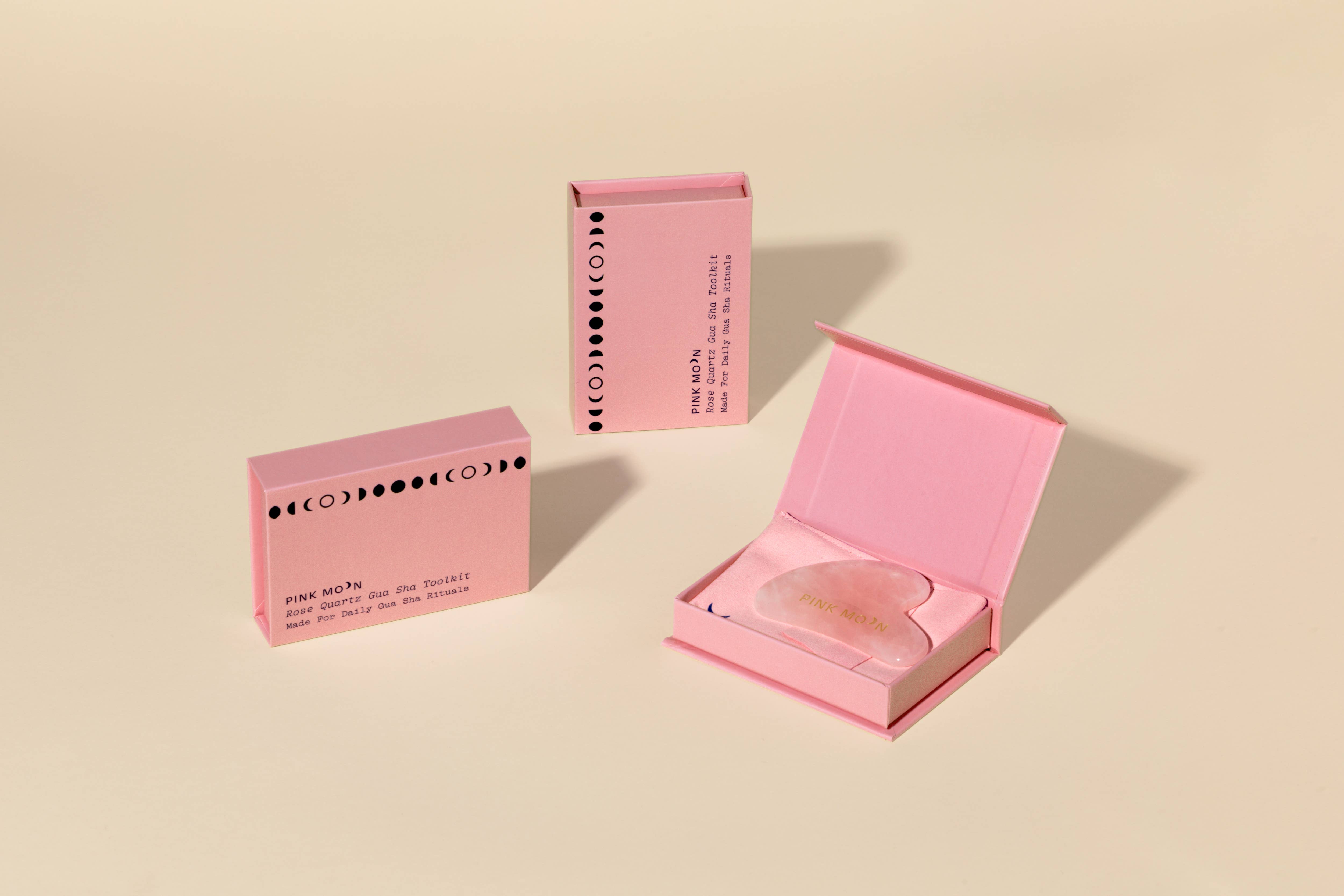 Pink Moon - Wholesale Gua Sha tool - Rose Quartz Gua Sha Toolkit - Ethically Made, AAPI Founded1
