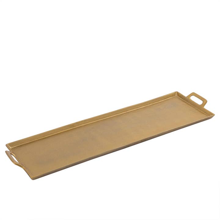 Alum. Tray w/Handles 10x34" - Ant. Brass - ANTIQUE BRASS for wholesale by BIDKhome