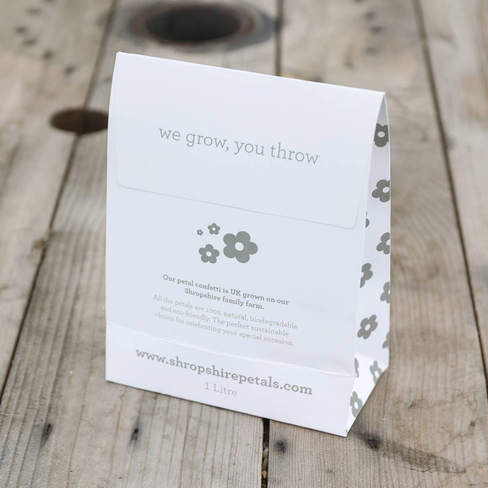 LSF Wholesale - Wholesale Confetti - Biodegradable Flower Confetti - Branded Bag (1 Litre)2