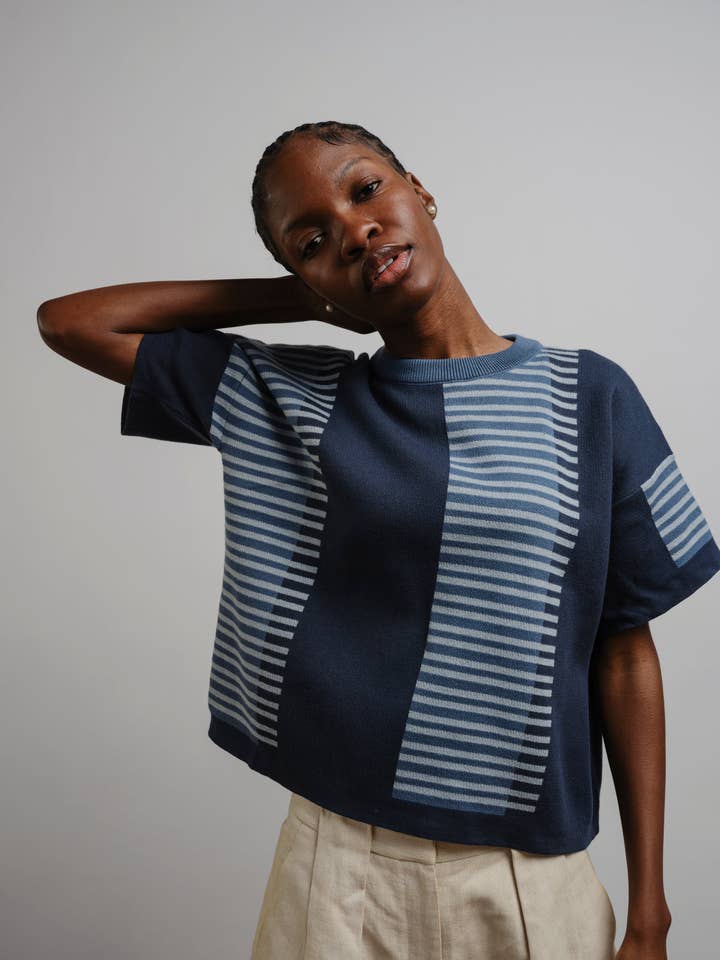 The Endery - Wholesale Knit Sweater - Women's - Benita Sweater Tee - Ultramarine