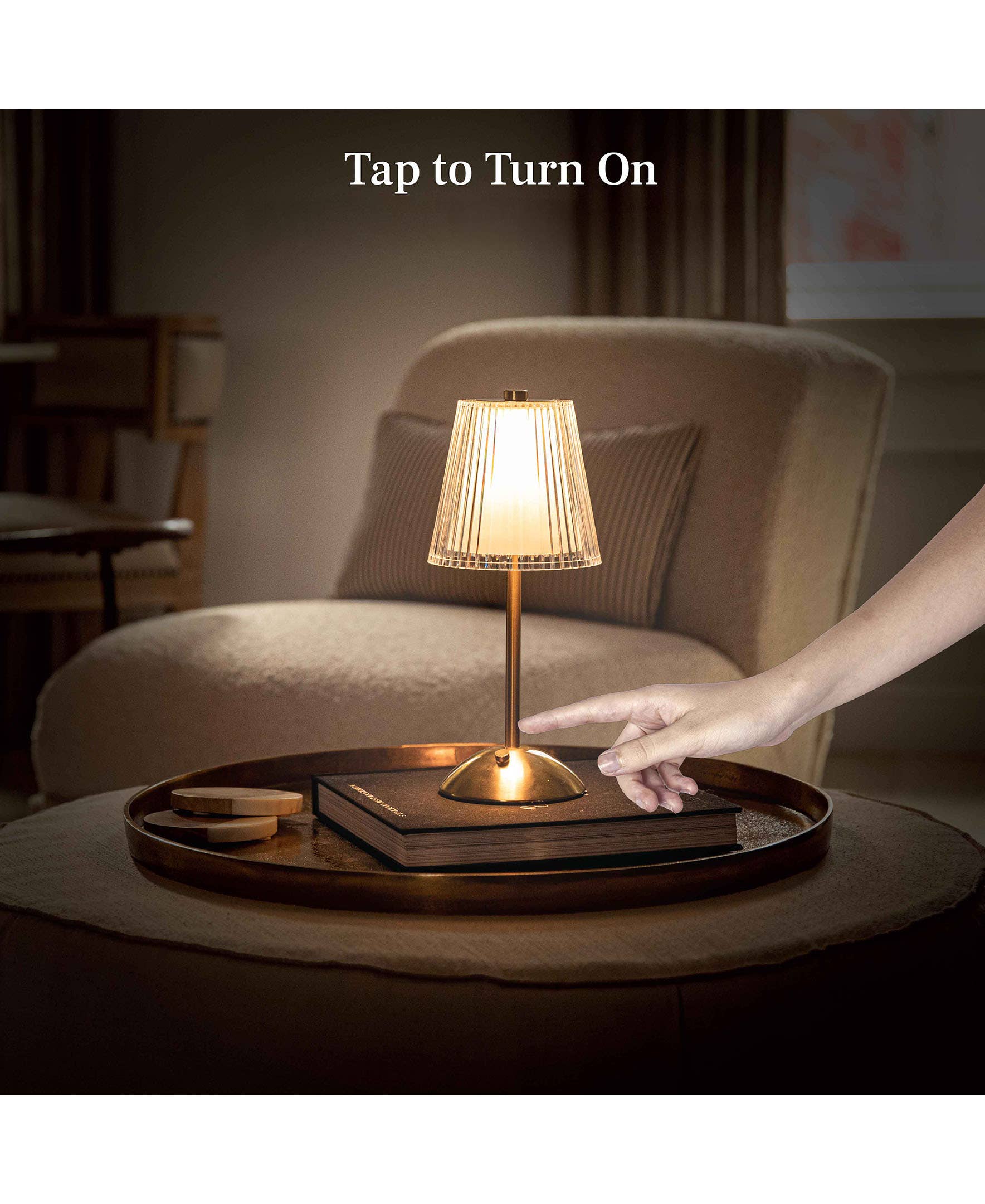 Gotham Steel/Granitestone - Wholesale Accent/Desk Lamp - Chloe Table Lamp Small Cordless Touch LED Rechargeable 2