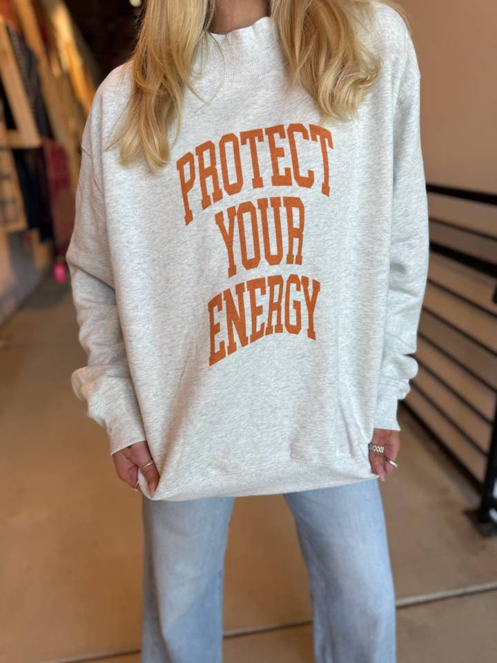 Protect Your Energy Mock Neck Sweatshirt PRE-ORDER for wholesale by Girl Tribe Co