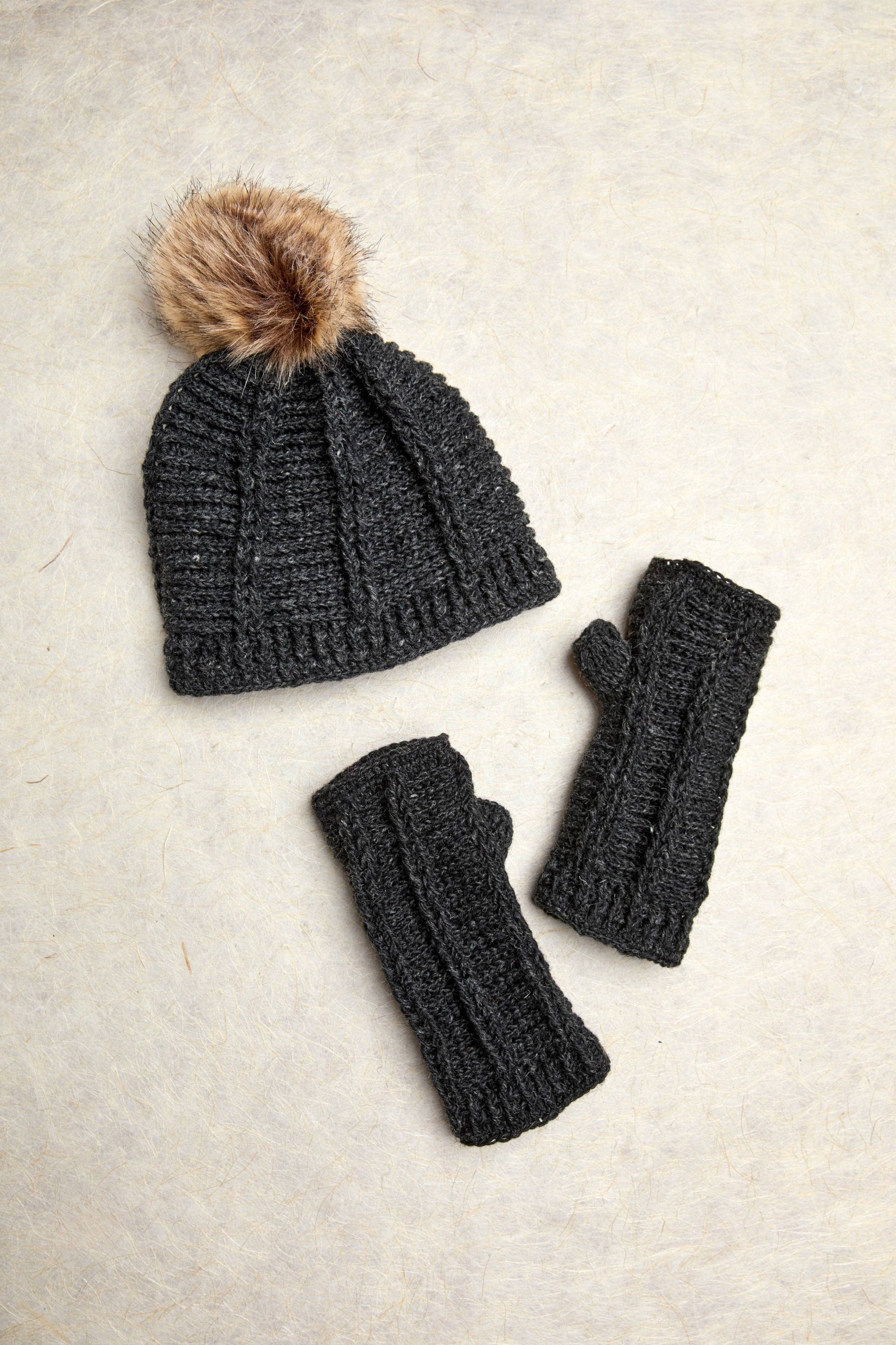 By Many Hands - Wholesale Hand Warmer - Brecken Charcoal Hand-Knit Handwarmers3