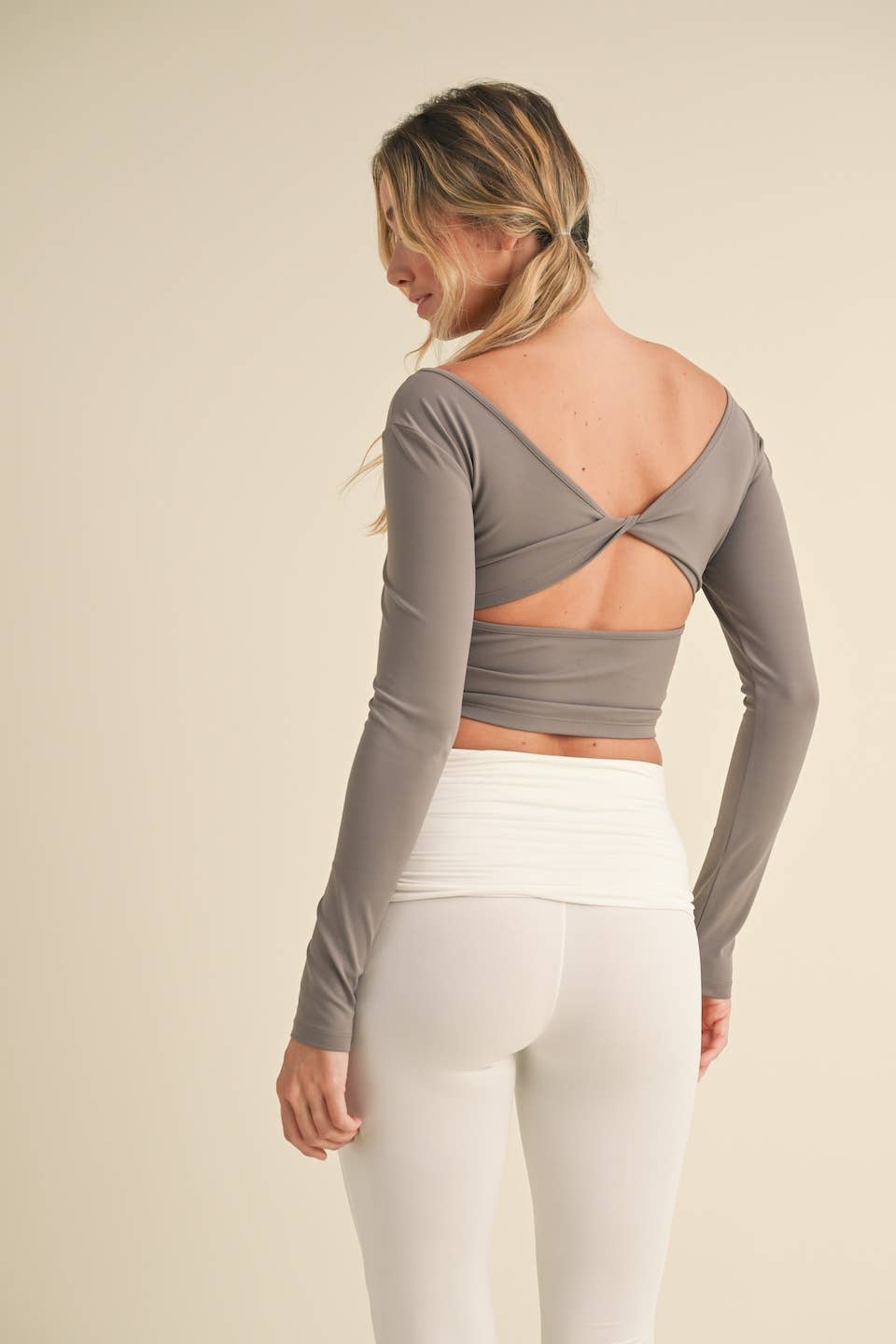 KIMBERLY C - Wholesale Athletic Top - Women's - Twist Back Long Sleeve Top42